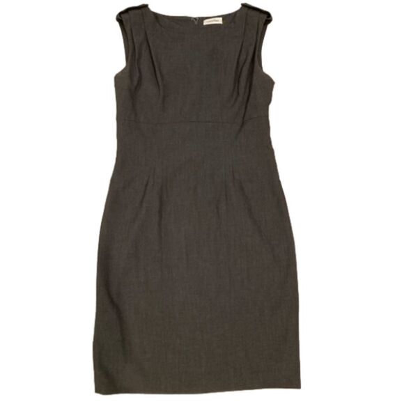 Calvin Klein Womens Business Sheath Dress Dark Gray size 8 Midi - Picture 1 of 7